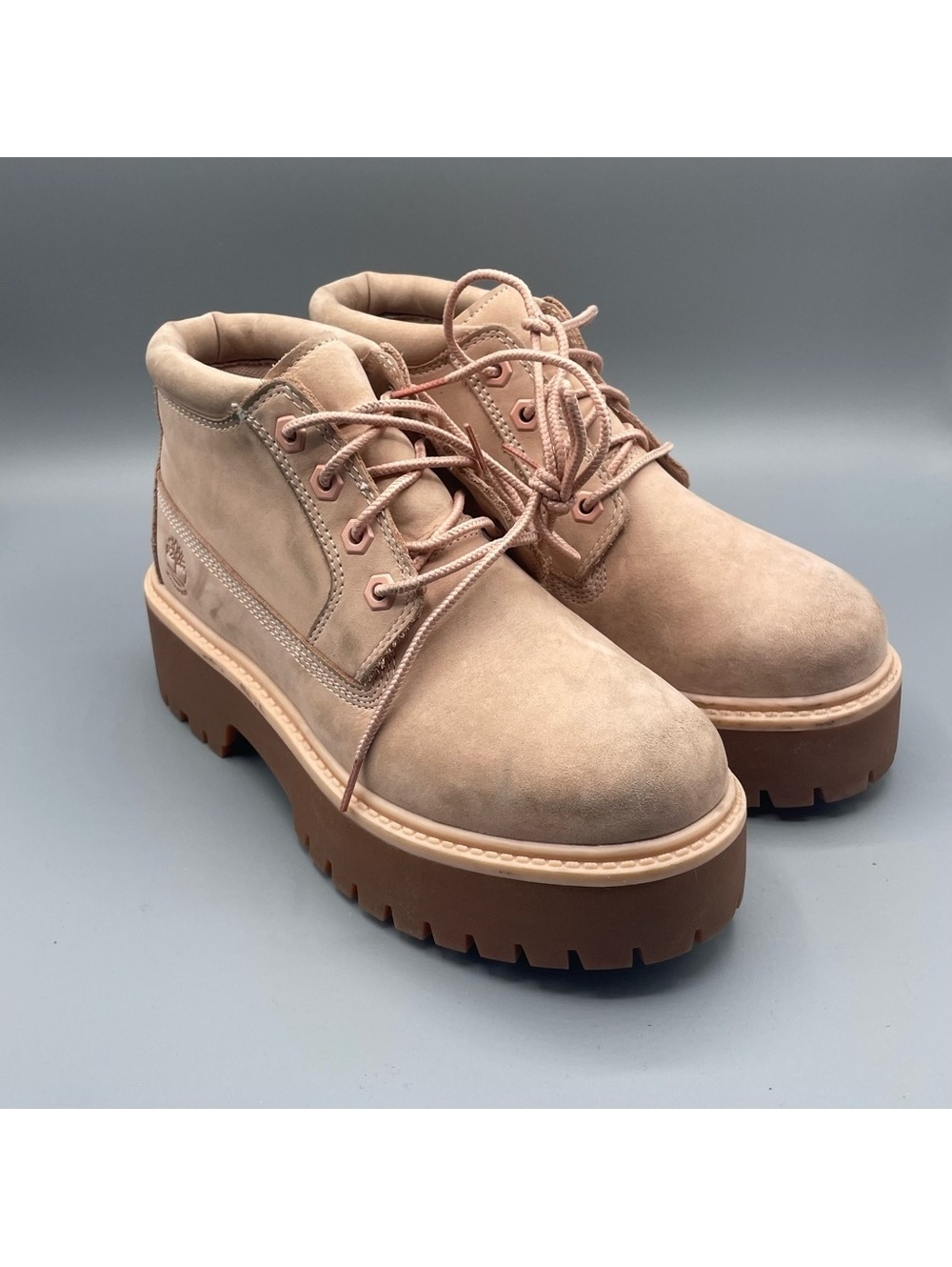 TImberland Stone Street Mid Chukka Boots Light Pink